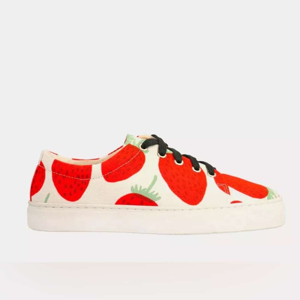 Marimekko strawberry canvas sneakers 38 7.5 Drutha Mansikka lace up shoes